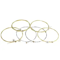 6-Piece Universal Acoustic Guitar String Set - Brass Hex Core Steel Strings for Musical Instrument Parts (6pcs)