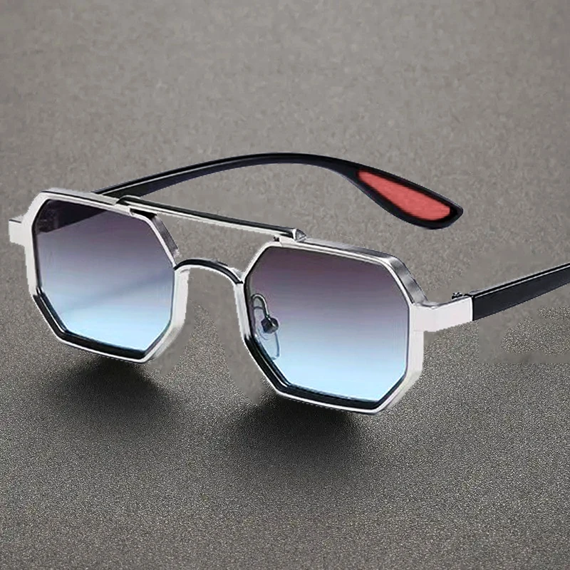 High-End Metal Frame Cyberpunk Sunglasses - UV Resistant & Trendy Design