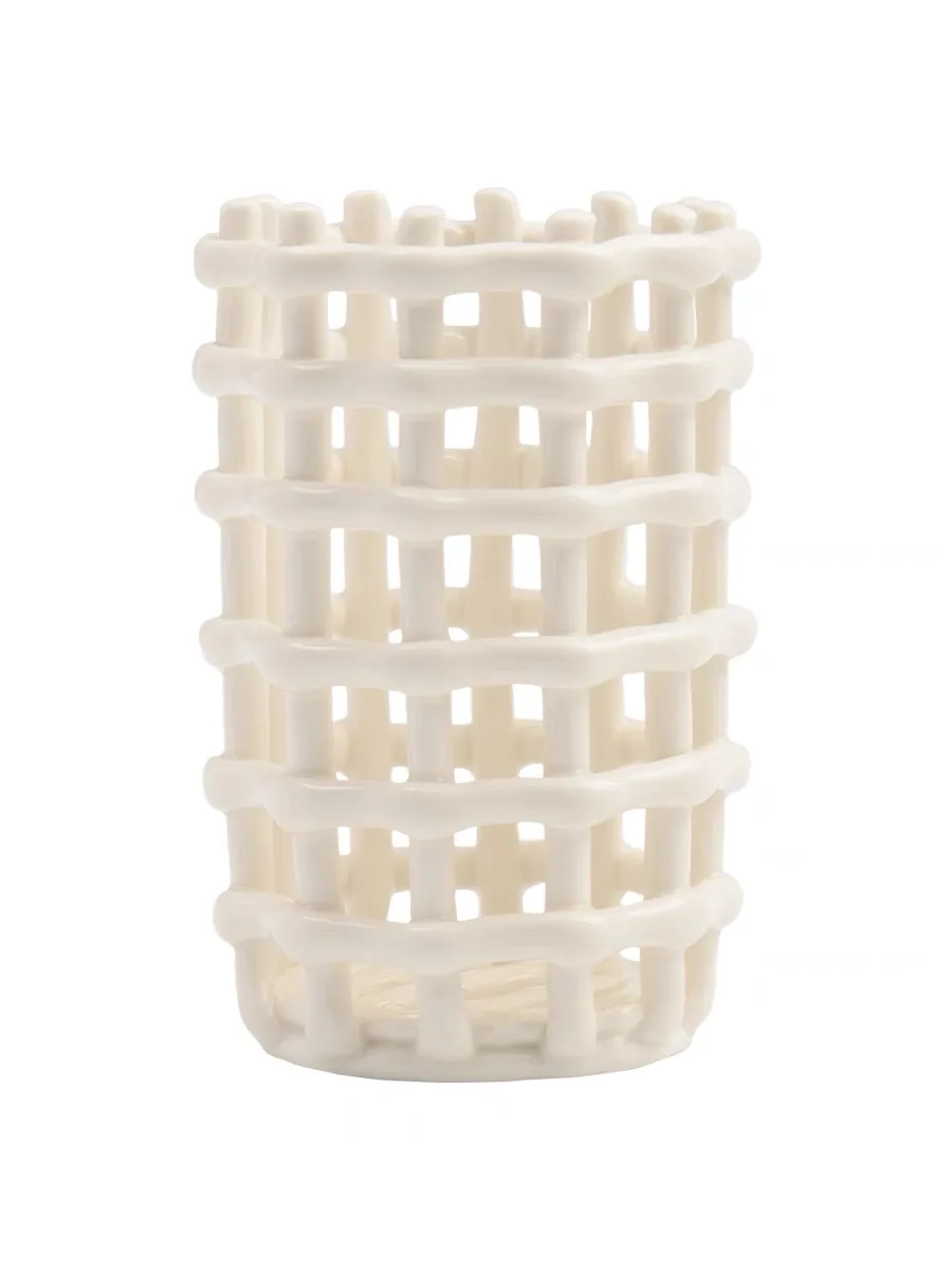 Nordic weaving white ceramic toothbrush holder toothpaste storage bucket creative design simple home modern