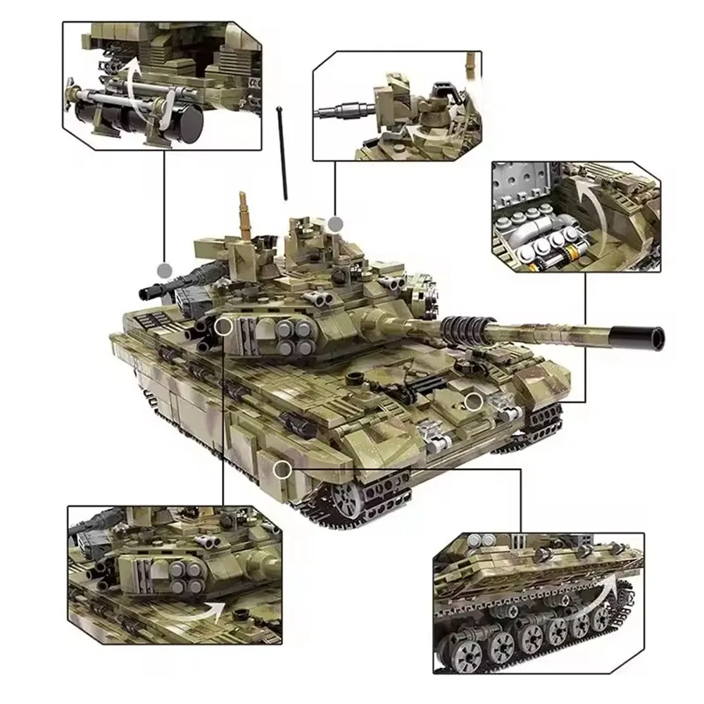 In stock Army Tiger Tank 1386PCS Building Blocks Bricks Compatible Technical Classic Military War Weapons Boy Toy Gift