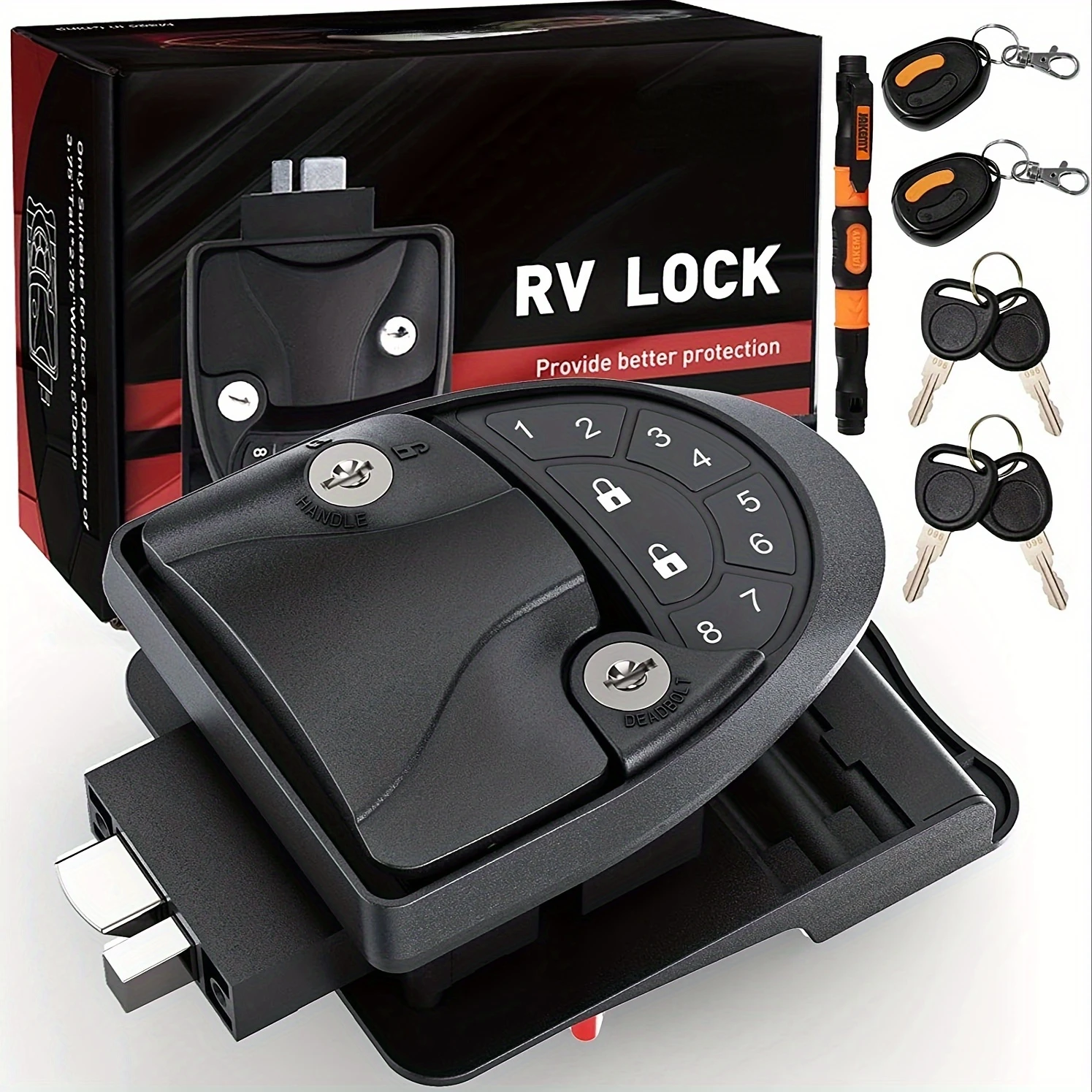 

RV Keyless Entry Lock, RV Lock, Keyless Entry RV Lock, Zinc Alloy RV Lock, Travel Trailer Camper RV Lock, Only Suitable For 2.75