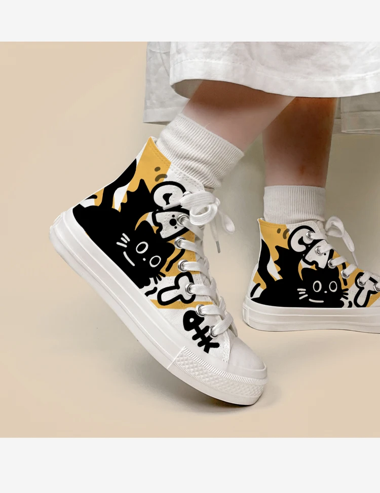 Amy und Michael Anime Cartoon Leinwand Schuhe Nette Mädchen Studenten High Top Casual Athletische Turnschuhe Weibliche Frau Vulkanisieren Schuhe – Detail 4