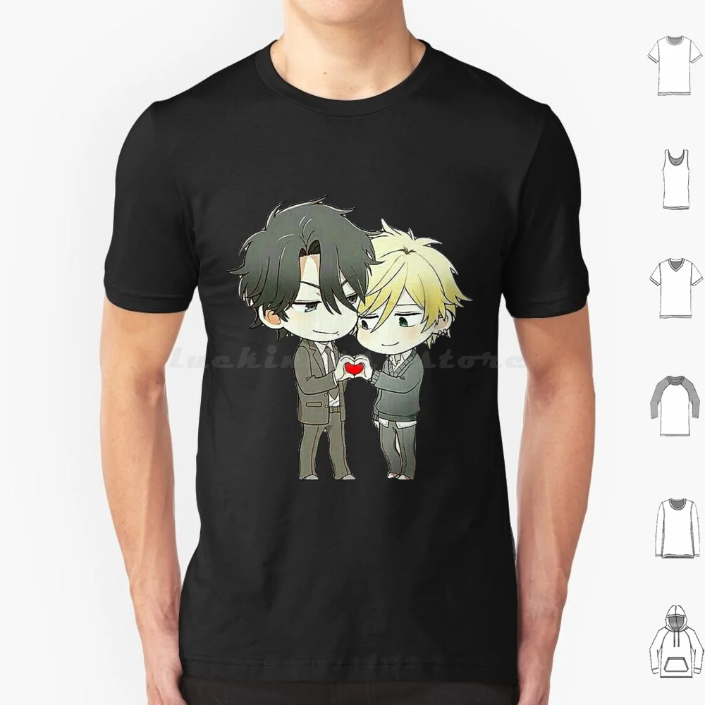 Hitorijime My Hero Chibi футболка 6Xl хлопок крутая футболка Hitorijime My Hero Chibi Kawaii сердце Yaoi Манга Аниме Seme Uke блонд Bl