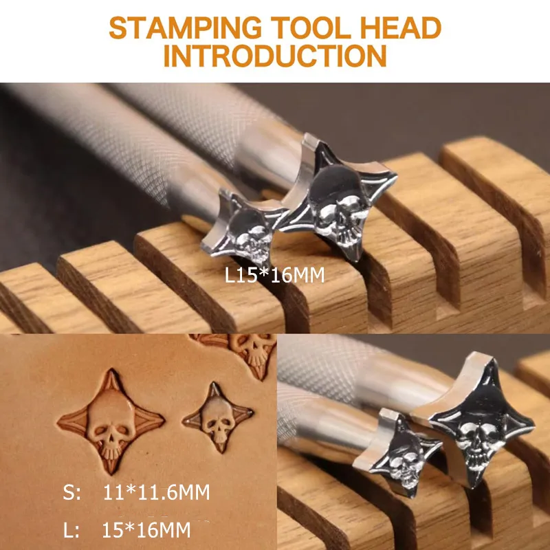 304 Stainless Steel Skull Pattern Leather Stamping Tool -Carving & Embossing Punch For Vegetable Tanned Leather DIY Leathercraft