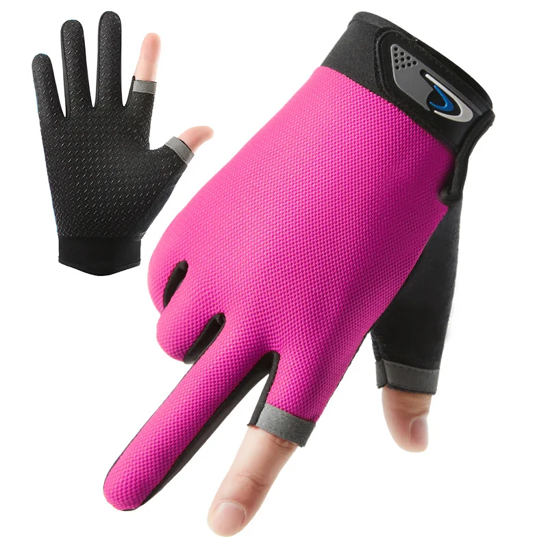 Sommer Frühling Angelhandschuhe für Männer Radfahren Zwei fingerlose Anti-Rutsch-Handschuhe atmungsaktiv zum Angeln Fahren Köder Kneten Handschuhe – Detail 12