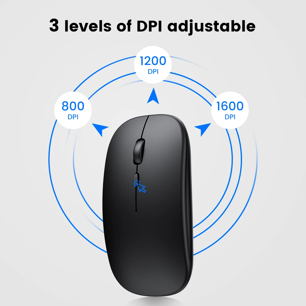 Wireless Bluetooth Mouse 2.4GHz Dual Modes RGB Rechargable Quiet Slim Wireless Mice Compatible For PC iPad Laptop PC Computer — view 6