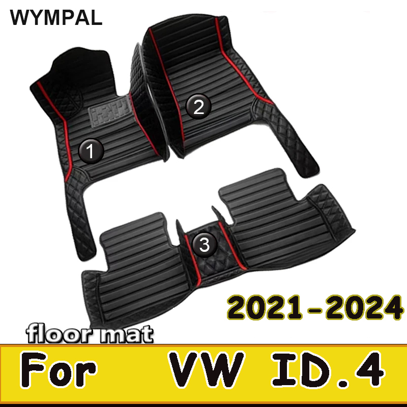 Car Floor Mats For   VW ID.4 X/CROSS 2021 2022 2023 2024 Custom Auto Foot Pads Automobile Carpet Cover Interior Accessories