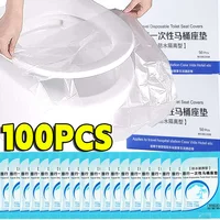 Wholesale Disposable Toilet Seat Cover Portable Travel Waterproof Universal Plastic Individually Wrapped Toilet Seat Protectors 1