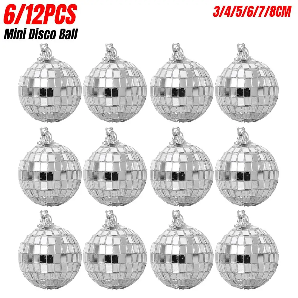 200 Pcs Disco Balls Ornament Mini Disco Balls Small Mirror Silver