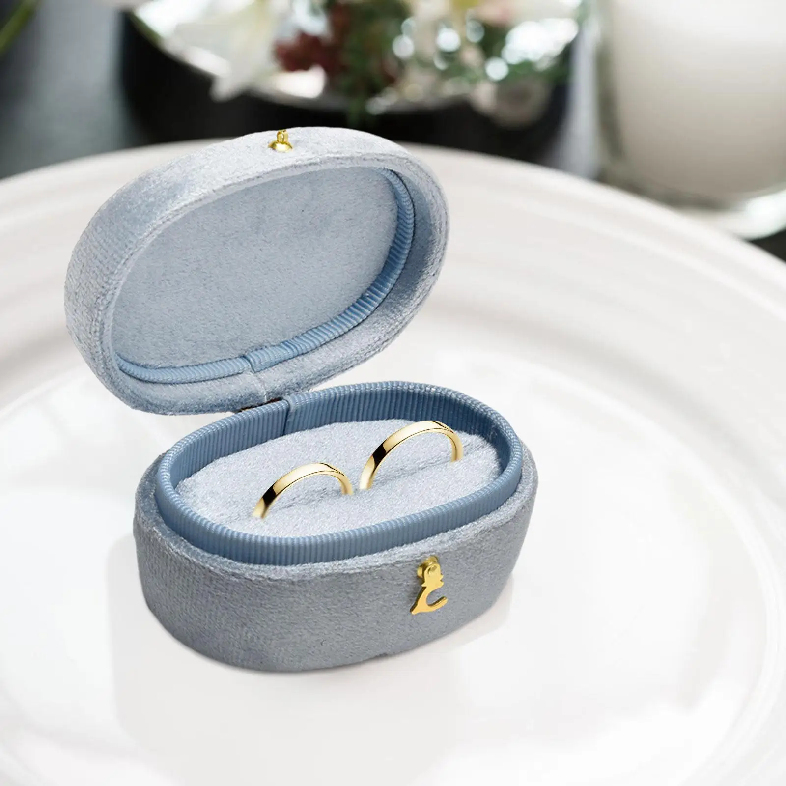 Ring Case Ring Display Holder Velvet Container Soft Earrings Anniversary Gift Box Multi Use Display Holder Ring Bearer Holder