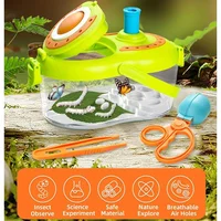 Insect Observation Cabin Portable Science Experiment Explorer Box LED Light Outdoor Bug Butterfly Catcher Container Toys ForKidS 2
