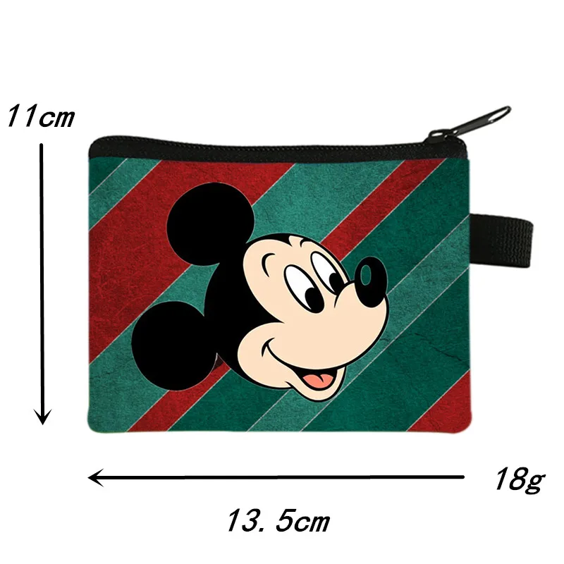 2023 Disney Mickey Mouse Wallet for Women Minnie Cartoon Coin Purse Portable ID Card Holders Kawaii Polyester Key Storage Bag