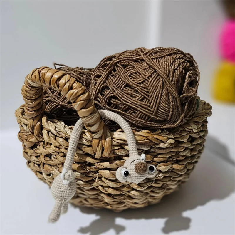 DIY 롱넥 나무늘보 미완성 핸드메이드 훅 뜨개질 인형 펜던트 홈데코 펜던트 키체인 펜던트 친구 선물