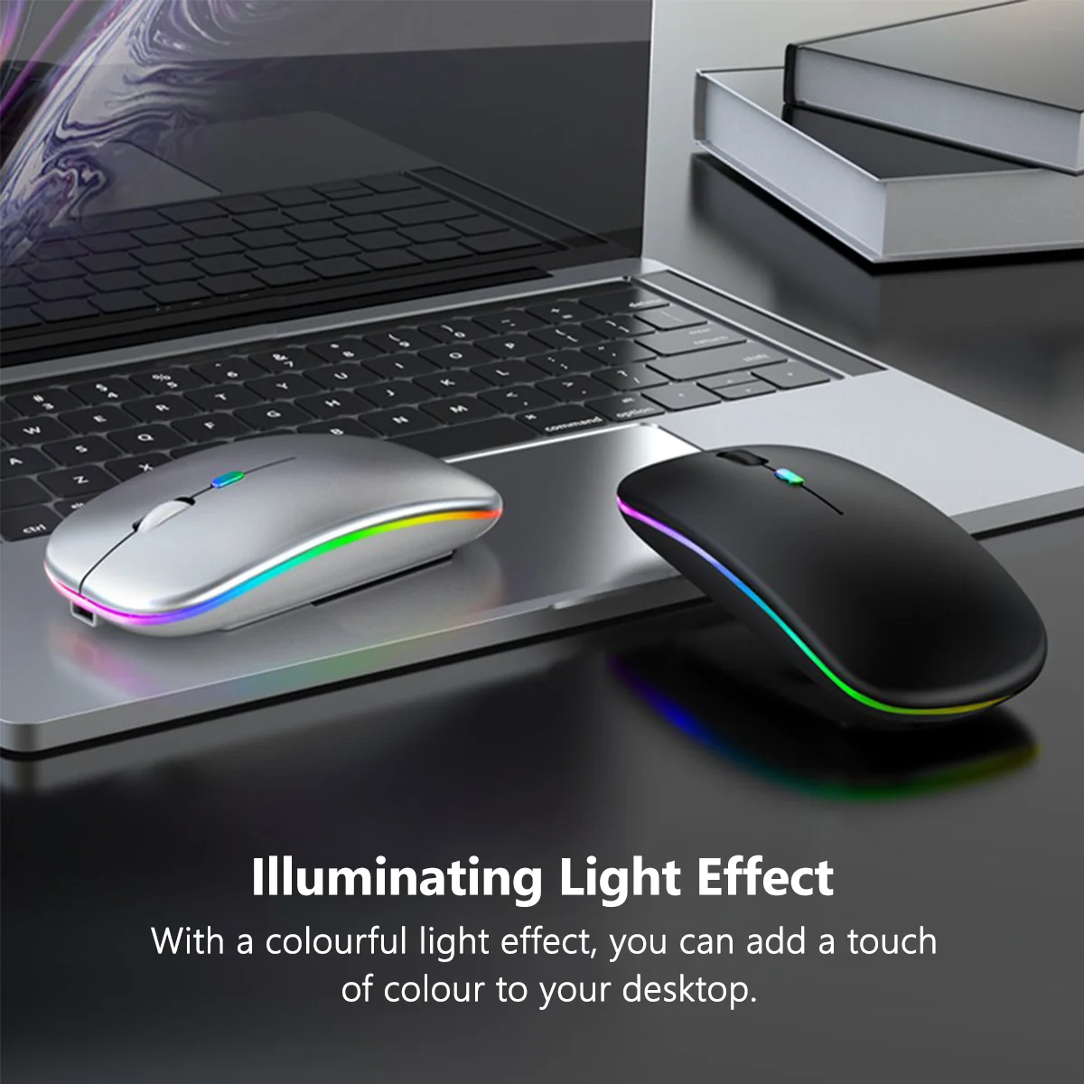 

Мышь компьютерная беспроводная аккумуляторная с RGB-подсветкой и светодиодной подсветкой