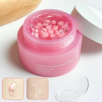 Korean Pink Collagen PDRN Capsule Cream with Niacinamide Cream for Uneven Skin Tone Lightweight Face Moisturizer Non Greasy care 1