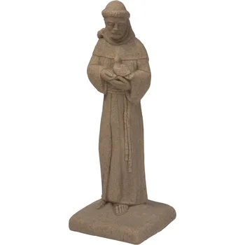 Saint Francis Statue – Natural Sandstone Appearance – Made of Resin Lightweight – 29” Height