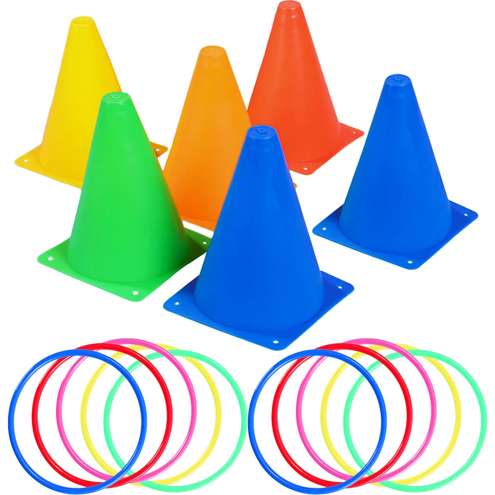 

Traffic Cone Throwing Circle Set Kids Party Games Toys For Leisure Game Ice Cream Cone Throwing Toy Loop Logo Bucket Set