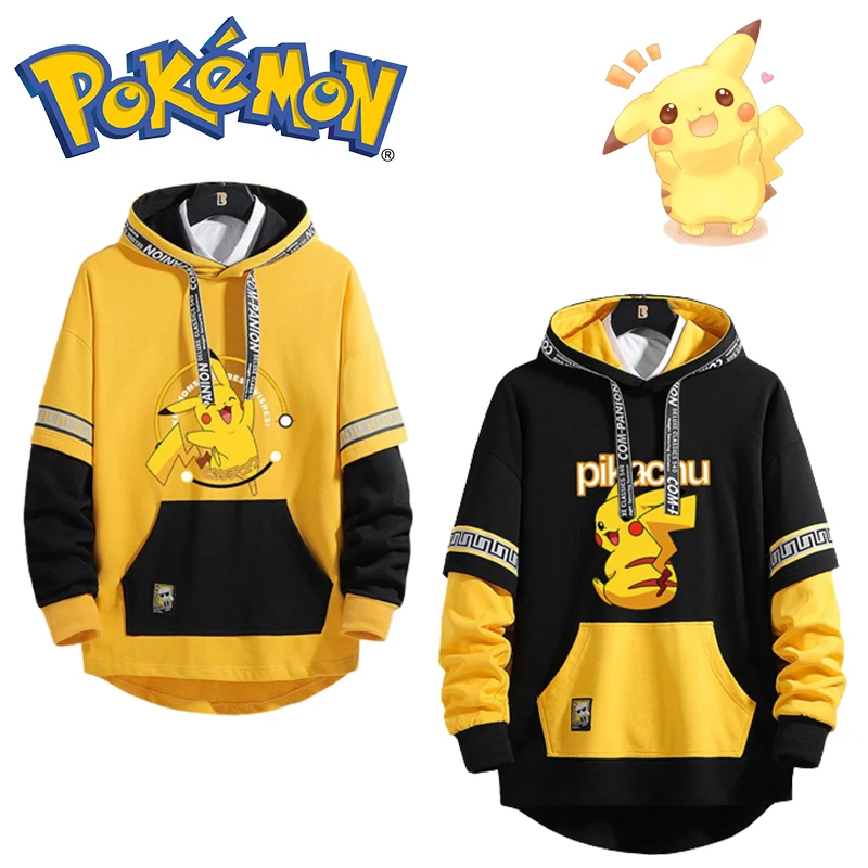 Pokemon Pikachu Adult Autumn Winter Cotton Hoodies Cute Anime Boy Girl