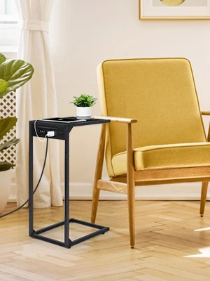 C Shaped End Table Set of 2