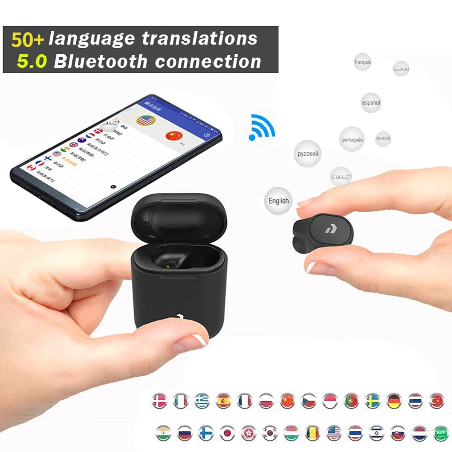 NEW Peiko S Translation Headphones 50+ Languages instant Translate Smart Voice Translator Wireless Bluetooth Translator Earphone