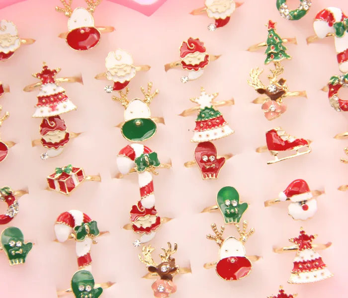 Rings for Children 36pcs/lot Fruit Cartoon Christmas Ring Opening Adjustable Metal Engagement Jewelry Gift Without Box ring set gold color rings stainless steel ring tibetan silver rings signet ring finger watch ring finger ring gold color ring chain ring half face ring amethyst zirconia ring silver ring opening ring adjustable rings wedding rings wedding ring ceramic ring animal ring jewelry accessories