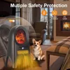 Indoor Space Heater, 1500W Ceramic Electric Heater with Flame, 24 Inch Remote 8H Timer Tower Heater with Thermostat 6