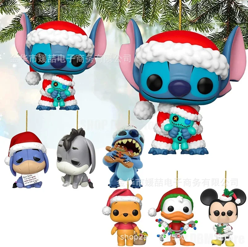 Disney Mickey Mouse Stitch Cristmas Pendants Christmas Decorations For Home Xmas Tree Christmas Ornaments Navidad Decor New Year
