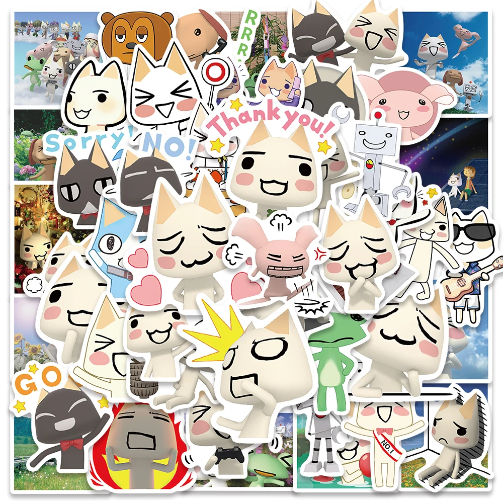 

10/50pcs Kawaii Toro Inoue Cat Cute Cartoon Graffiti Sticker Waterproof Decal for Computer Bicycle Fridge Bottle Car Toy Sticker