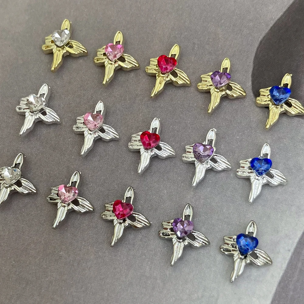 

20pcs Luxury Nail Art Charm 3D Jesus Petal Cross Inlay Heart Diamond Crystal Nail Rhinestones DIY Fashion Nail Accessories