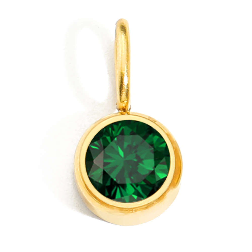 eManco Birthstone Pendant Necklace with Zirconia Crystals – Colorful Stone Accessories
