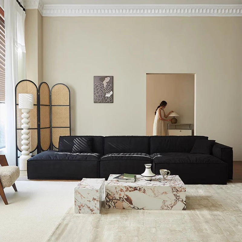 

Black Living Room Sofas Unique Fancy Modern Designer Loveseat Lazy Sofa Puffs Floor Woonkamer Banken Apartment Furniture