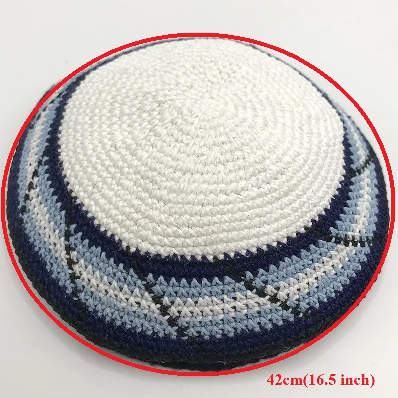 Traditional Jewish Yarmulke 15cm/16cm/17cm Hand Made Knit Kippah Judaica Yamaka Kippot Hat For Men