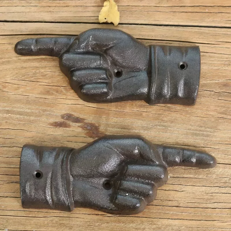 

Американский Ретро чугунный указатель с пальцами для украшения бара, кофейни, чайного дома, ресторана, указательные маркеры, настенные украшения