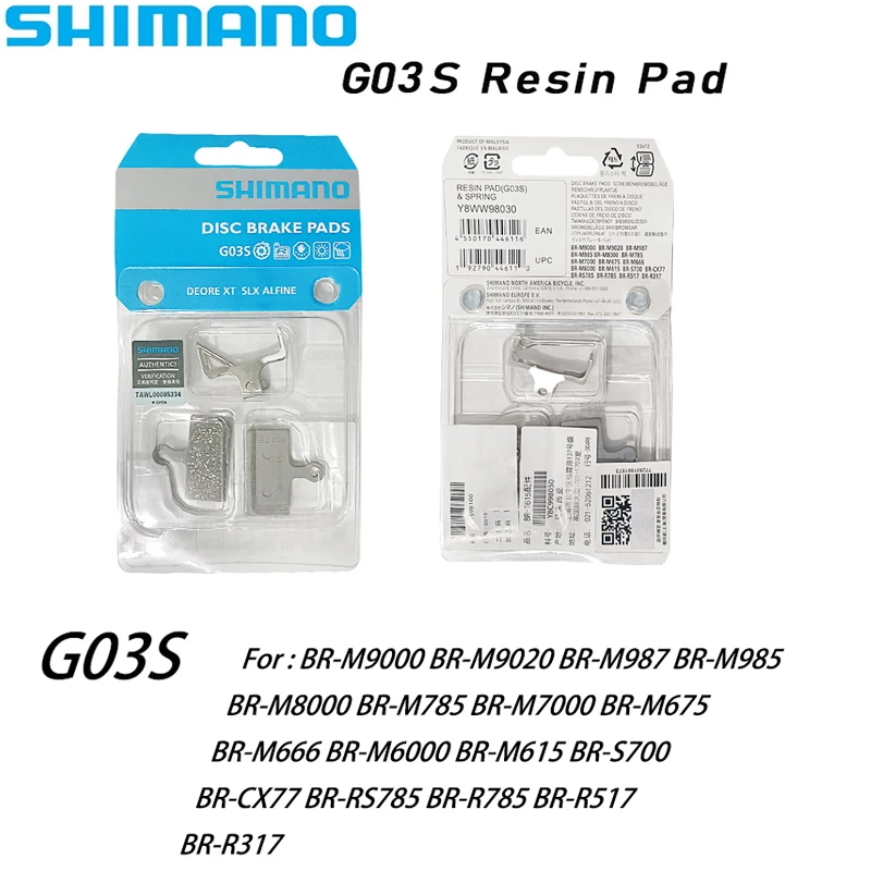 MTB Resin Disc Brake Pads SHIMANO DEORE XT SLX DEORE G03S M7000 M8000 M9000 M6000 M615 S700 CX77
