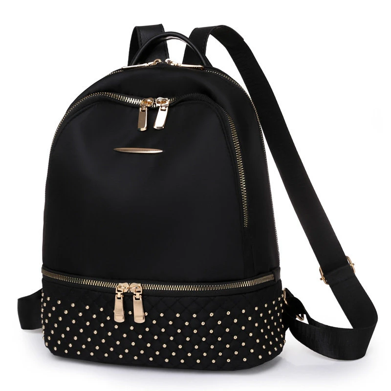2023 New Large Capacity Women Backpack School Bag Retro Oxford Cloth Backpack Popular Rivet Anti Theft