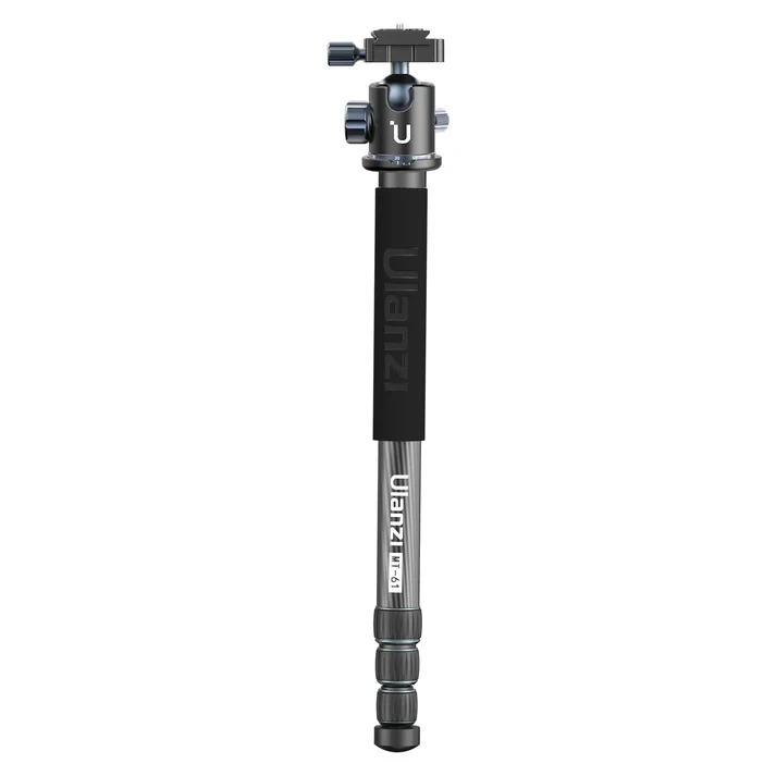 Ulanzi MT-61 탄소 섬유 여행용 삼각대, 1.74m 높이 360 파노라마 헤드 삼각대, 모노포드 접이식 디자인, 1/4 나사 포함