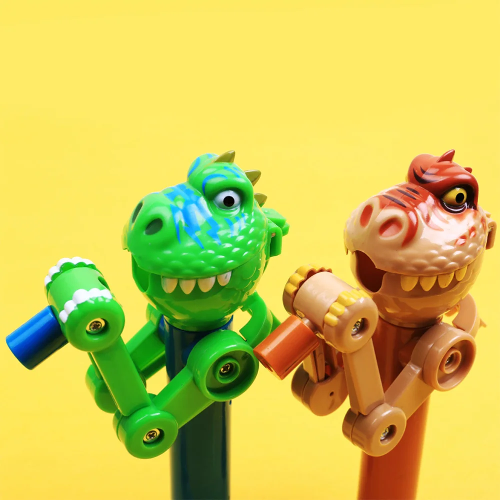 Stress Relief Toys Creative Lollipop Robot Holder Dinosaur Eat Lollipop Pop Ups Case Candy Storage Cool Decompression Toy Gifts for Kids 1/2/4 PCS
