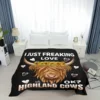 I Just Freaking Love Highland Cows Ok Throw Blankets Cozy Lightweight Plush Animal Throw Decorative Quilts Throws for 5