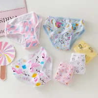 3/6/9/12 pièces/lot culottes en coton filles enfants slips courts sous-vêtements pour enfants enfant dessin animé imprimé Shorts caleçons dentelle culottes 3