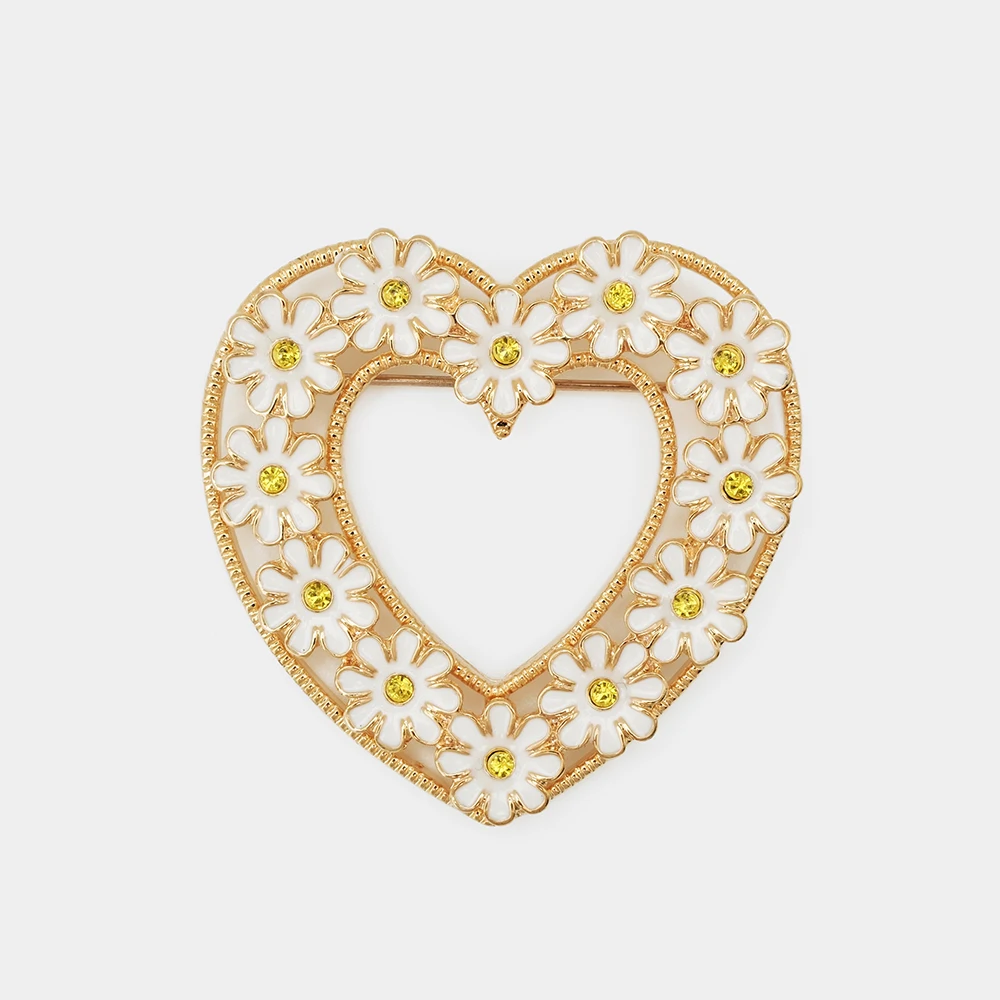 

JBJD design heart-shaped Daisy Brooches