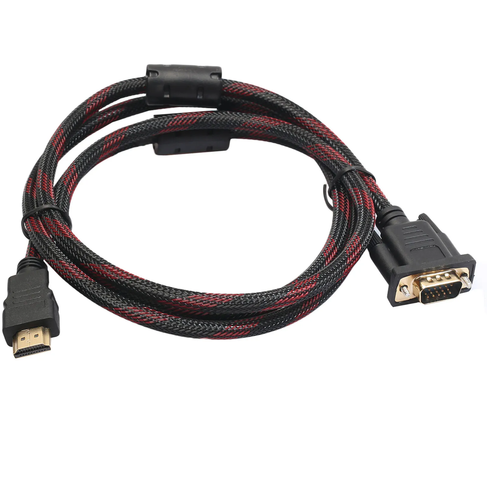 

1.5m HDMI-compatible Cable To VGA 1080P HD with Audio Adapter Cable HDMI-compatible to VGA Cable 15Pin VGA Connector Cable HDTV