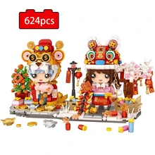

2022 New 624pcs Peking Opera Character Building Blocks National Quintessence Assembly Brick DIY Toys for Children New Year Gifts