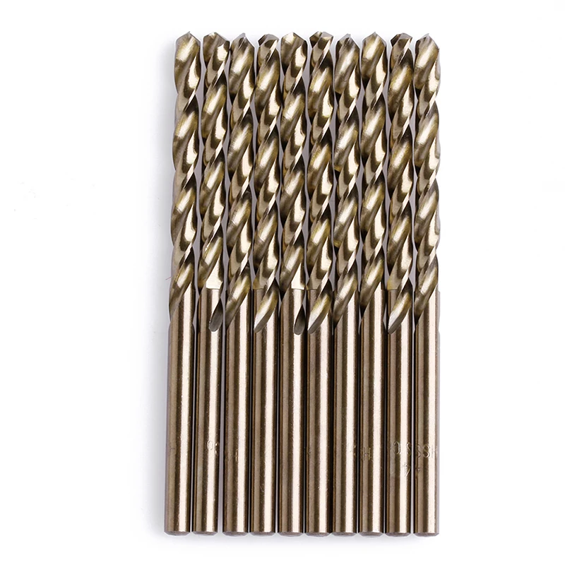 

652F Durable Cast Iron and Hard Plastic HSS Twist Drill Bits Set 4mm Round Shank Titanium Coated Surface For Drilling woodwor