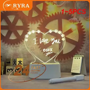 메모판 펜 포함 LED 야간 조명 재기록 가능 메시지 보드, 따뜻한 부드러운 조명, USB 전원 야간 램프, 가정 휴일 선물, 1 ~ 5 개