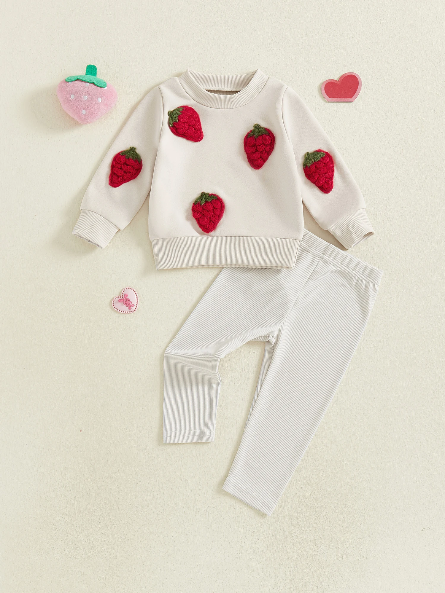 Baby Girl Winter Outfits Knit Snowflake Patterned Sweater Fleece Lined Leggings 2 Piece Set for Cold Weather