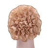 1 Pc Women Flower  Hair Bands Hat Turban Hair Accessories Elastic Cloth Chemo Beanie Ladies Muslim Solid Hair Loss Scarf Cap 3