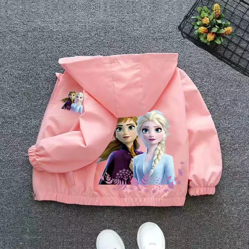 Children Outerwear Baby Girls Coat Cartoon Frozen Elsa Mickey Minnie Spring Autumn Boys Outerwear Zipper Clothes Jacket Children Hooded Kids Pajama