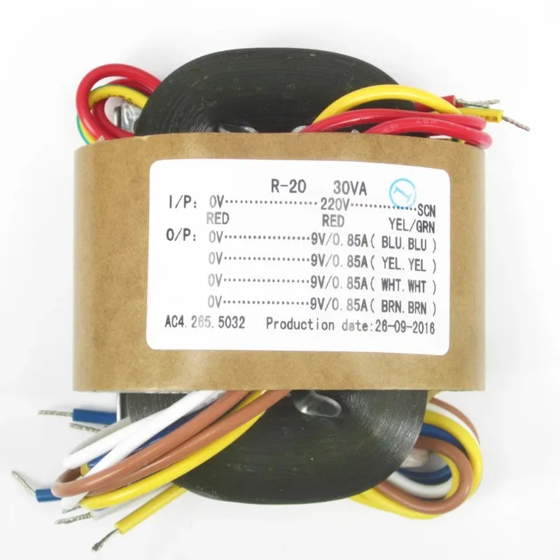 R Core Transformer 30W R20 9V Transformers 230V To 4X9V Copper Shield Pre-Decoder Earphone DAC Audio Power Supply,power supply,power transformer