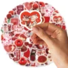 30pcs Rose, Cherry Red Graffiti Stickers Decorated Notebook Water Cup Suitcase Guitar Classic Toy Scrapbook Waterproof PVC Decal 4