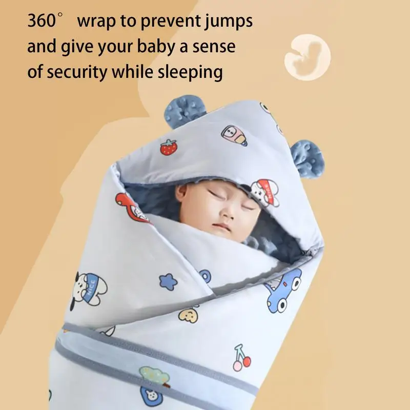 Newborn Swaddle Sack Wearable Blanket Baby Swaddle Blanket Cute Soft Ergonomic Sleep Sack Receiving Blanket For Baby Boys Girls 5
